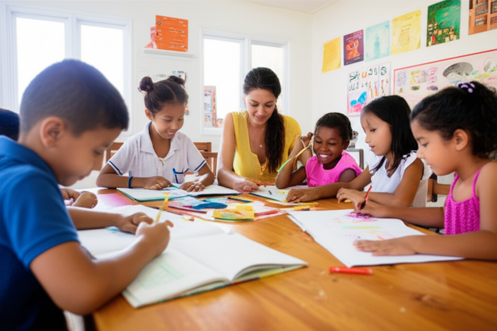 Comunidad trabajando junta en desarrollo social